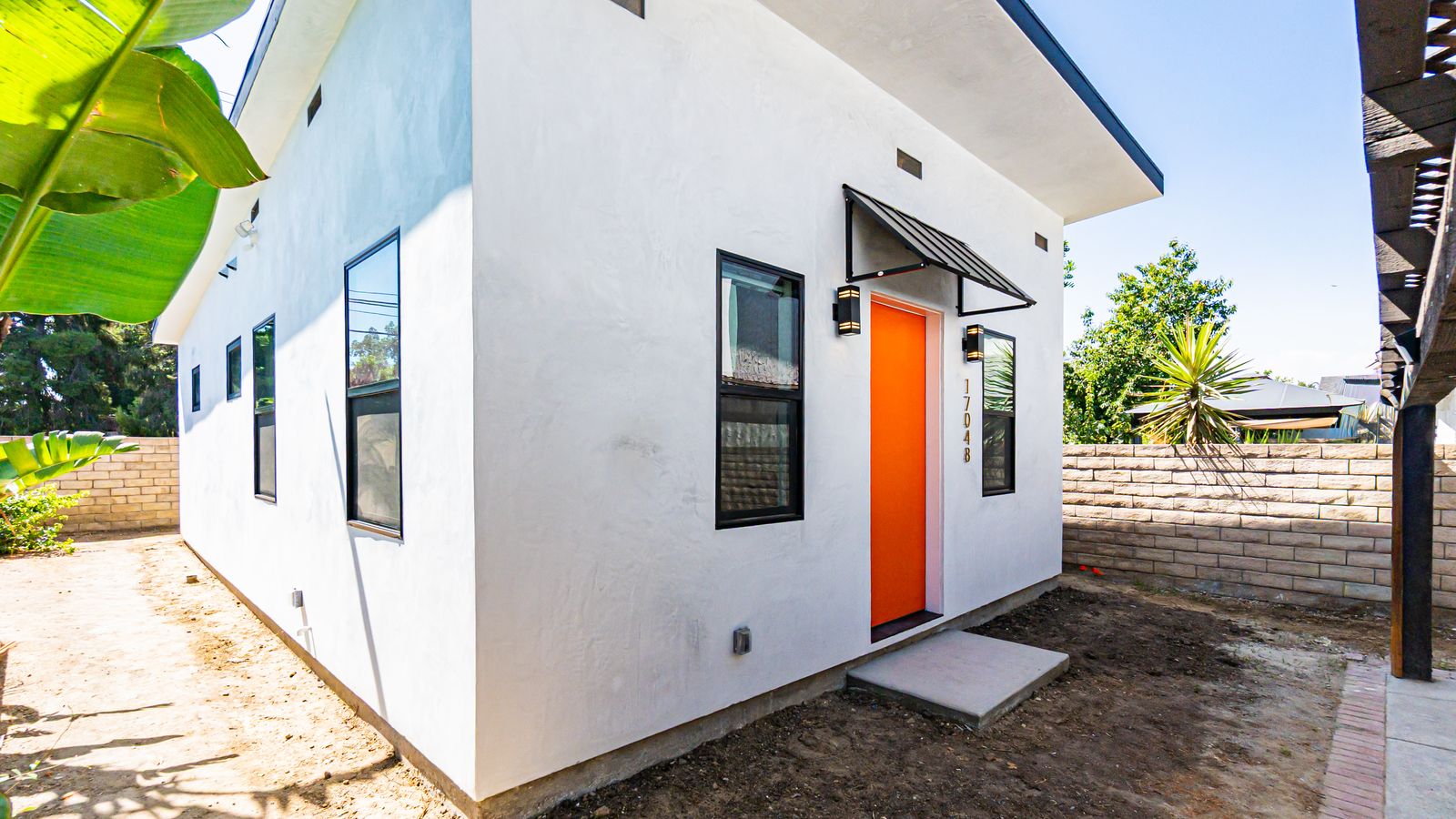 Side exterior view of the finished ADU