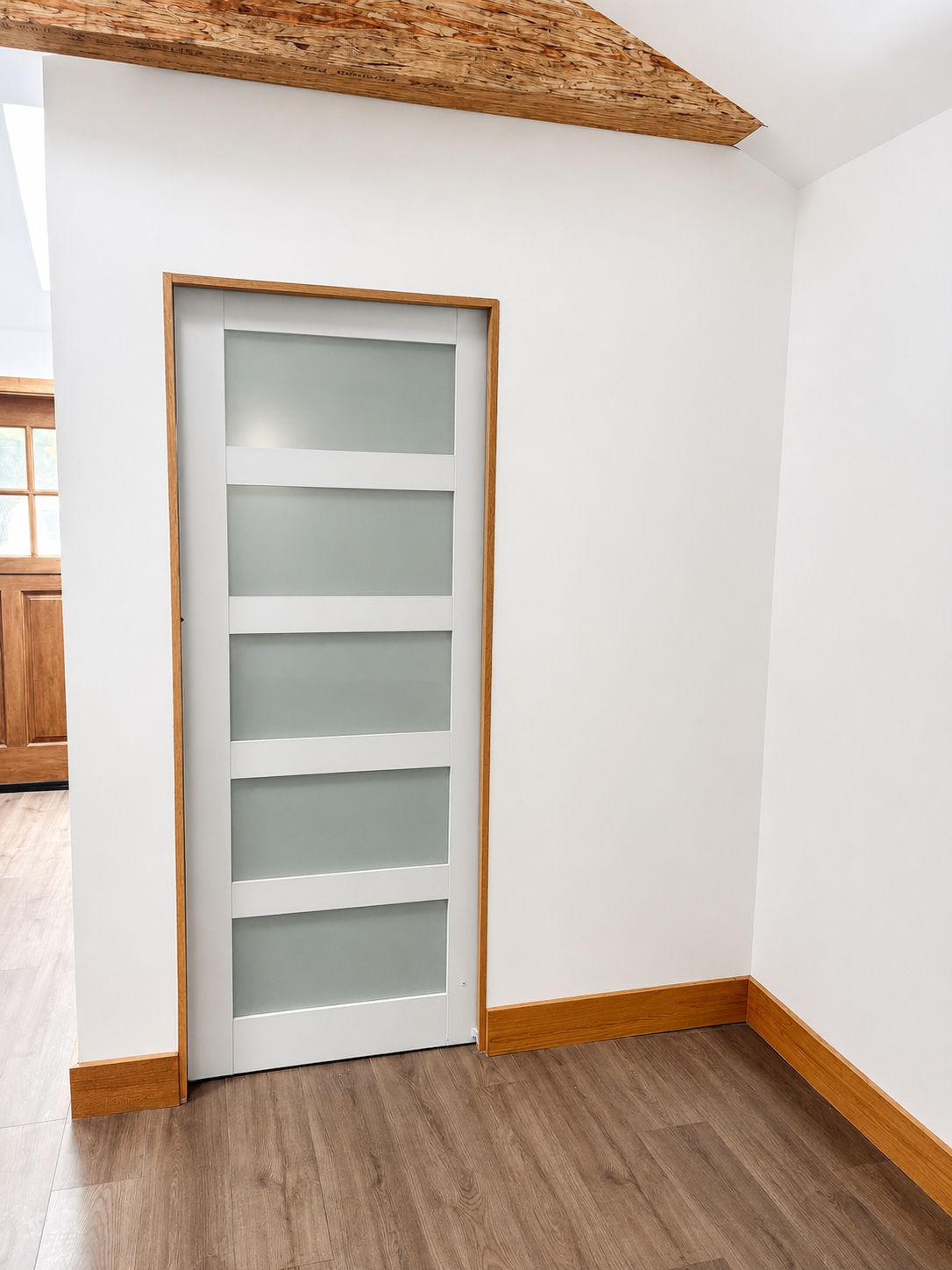 Frosted glass sliding door detail